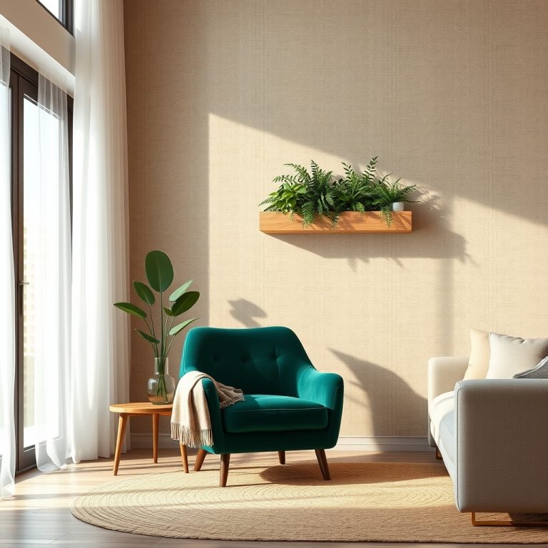 The Essence of Modern Minimalism: How Textured Wallpapers and Velvet Accent Chairs Redefine Living Spaces