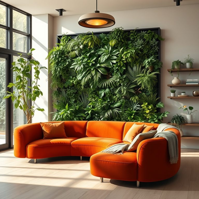 The Poetry of Space: How Curved Sofas and Indoor Garden Walls Create a Symphony of Modern Living