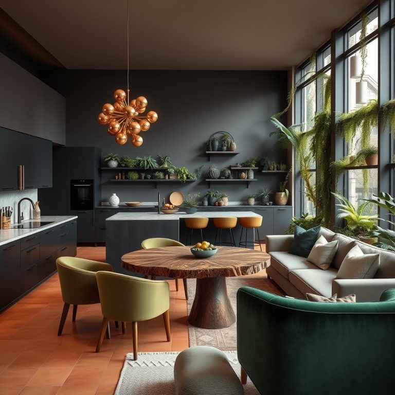 The Art of Modern Living: How Open Concept Kitchens and Velvet Accent Chairs Define Contemporary Elegance